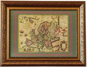 Старинная карта "Новая Европа", 17 век.