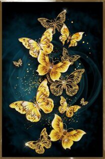 Картина с кристаллами Swarovski "Золотые Бабочки"
